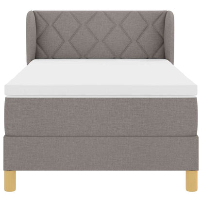 Postel S Boxspringem S Čelo Taupe 100 X 200 Cm Textil