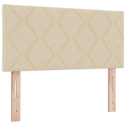 Postel S Boxspringem S Čelo Krémová 100 X 200 Cm Textil