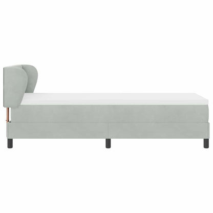 Postel S Boxspringem S Čelo Světle Šedá 80 X 200 Cm Samet