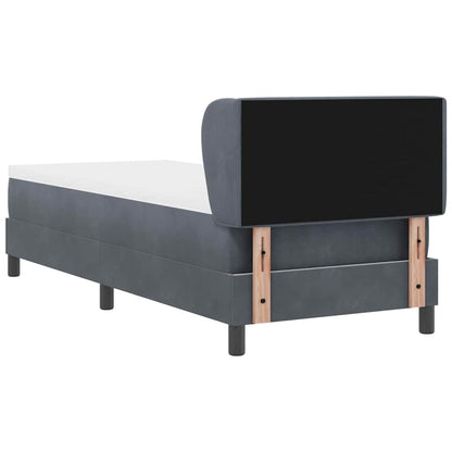 Postel S Boxspringem S Čelo Tmavě Šedá 80 X 200 Cm Samet