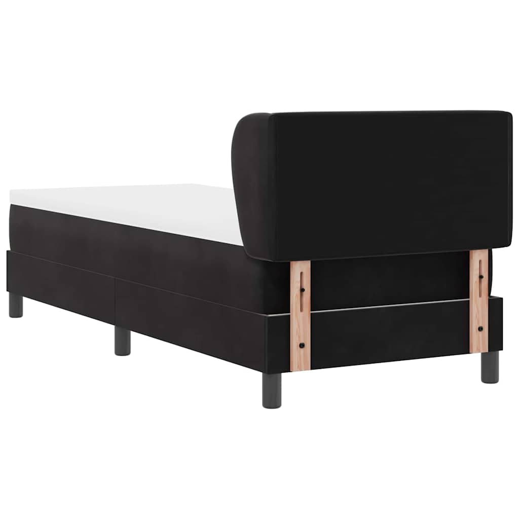 Postel S Boxspringem S Čelo Černá 80 X 200 Cm Samet