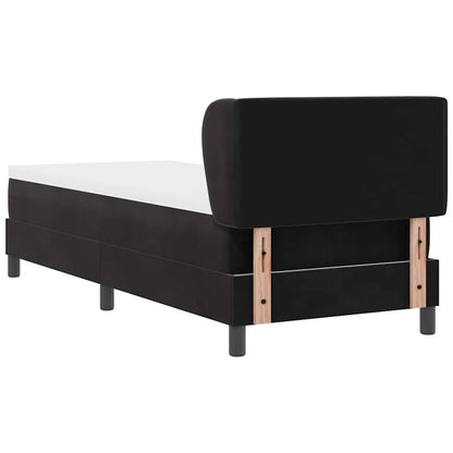 Postel S Boxspringem S Čelo Černá 80 X 200 Cm Samet