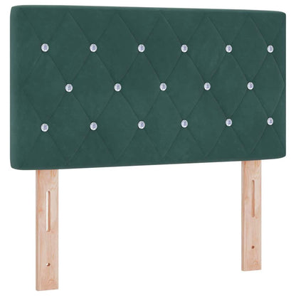 Postel S Boxspringem S Čelo Tmavě Zelená 80 X 200 Cm Samet