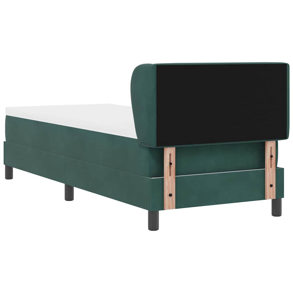 Postel S Boxspringem S Čelo Tmavě Zelená 80 X 200 Cm Samet