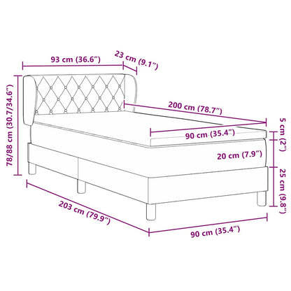 Postel S Boxspringem S Čelo Tmavě Moddrá 90 X 200 Cm Samet
