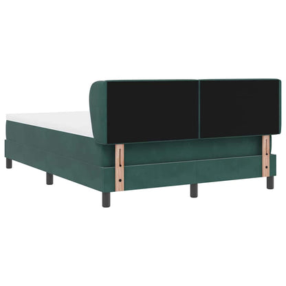 Postel S Boxspringem S Čelo Tmavě Zelená 140 X 190 Cm Samet