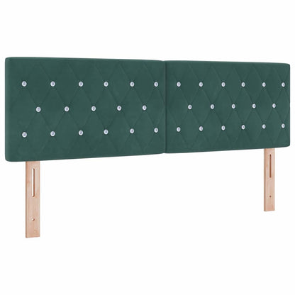 Postel S Boxspringem S Čelo Tmavě Zelená 140 X 200 Cm Samet