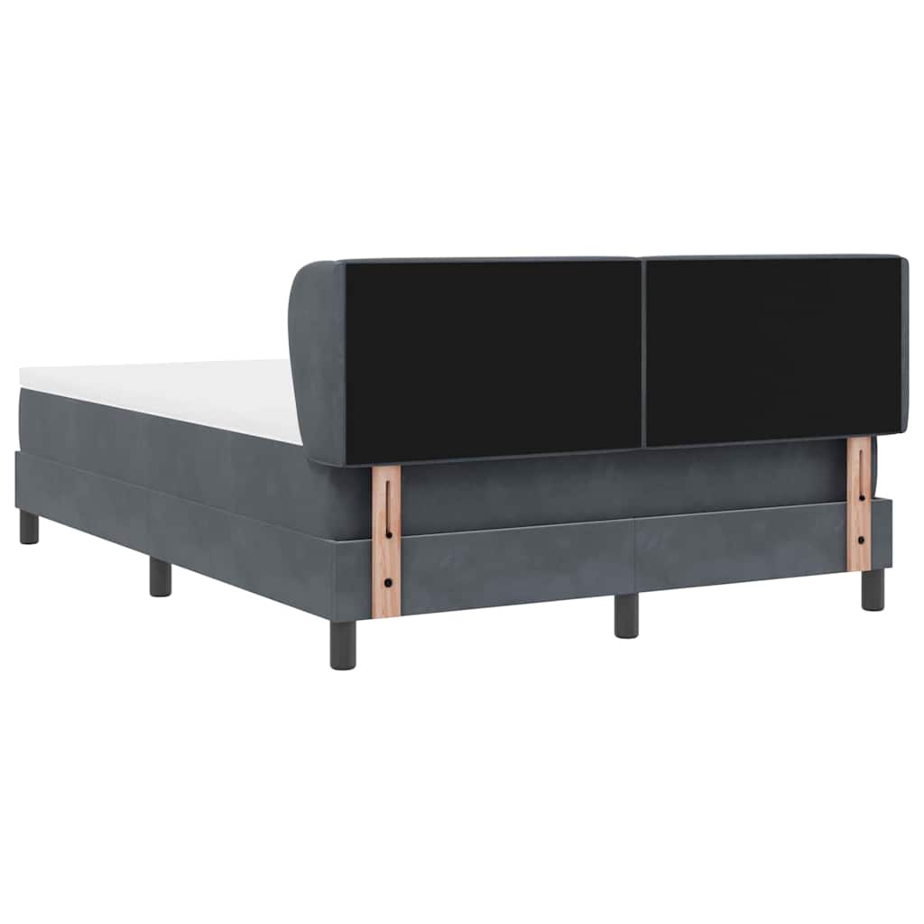 Postel S Boxspringem S Čelo Tmavě Šedá 160 X 200 Cm Samet