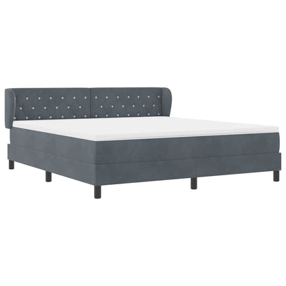 Postel S Boxspringem S Čelo Tmavě Šedá 180 X 200 Cm Samet