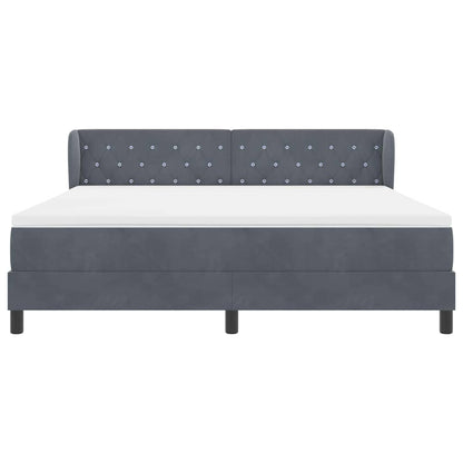 Postel S Boxspringem S Čelo Tmavě Šedá 180 X 200 Cm Samet