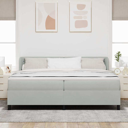 Postel S Boxspringem S Matrací Světle Šedá 200 X 200 Cm Samet