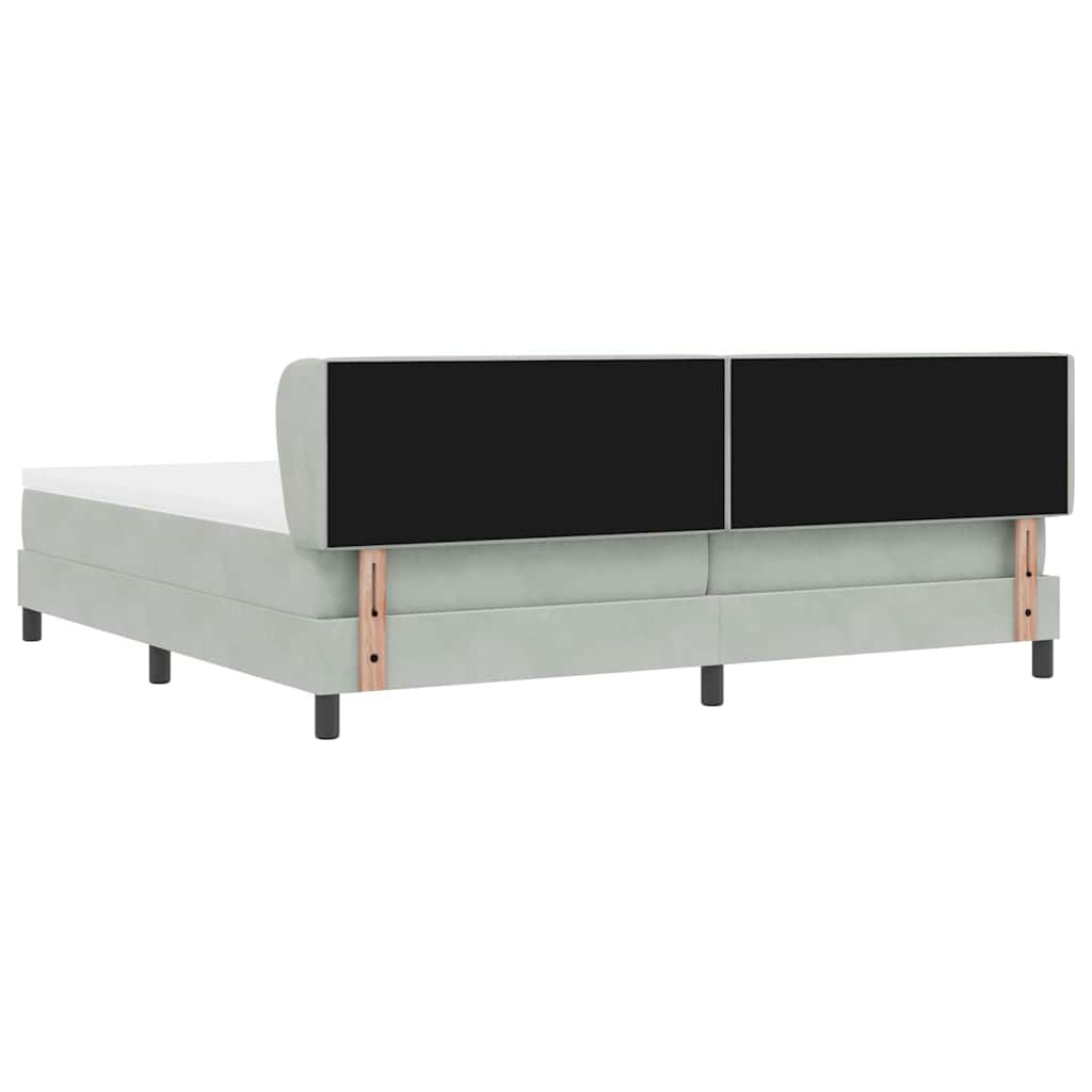Postel S Boxspringem S Matrací Světle Šedá 200 X 200 Cm Samet