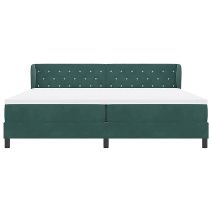 Postel S Boxspringem S Matrací Tmavě Zelená 200 X 200 Cm Samet