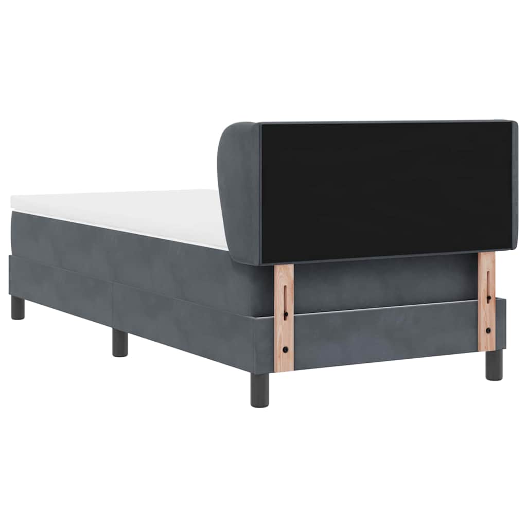 Postel S Boxspringem S Čelo Tmavě Šedá 80 X 200 Cm Samet