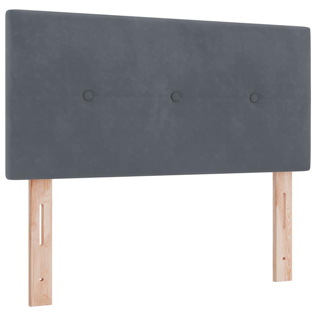 Postel S Boxspringem S Čelo Tmavě Šedá 90 X 190 Cm Samet
