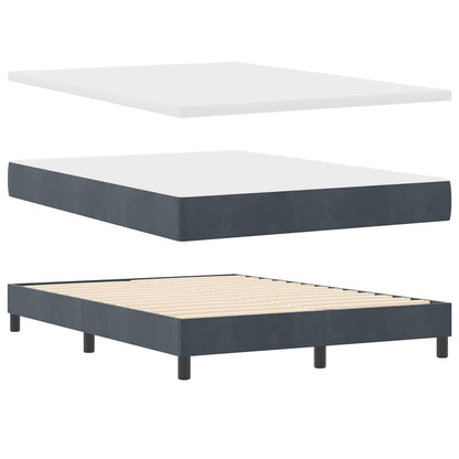Postel S Boxspringem S Čelo Tmavě Šedá 140 X 190 Cm Samet