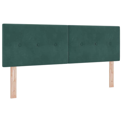 Postel S Boxspringem S Čelo Tmavě Zelená 140 X 200 Cm Samet