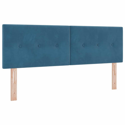 Postel S Boxspringem S Čelo Tmavě Moddrá 140 X 200 Cm Samet