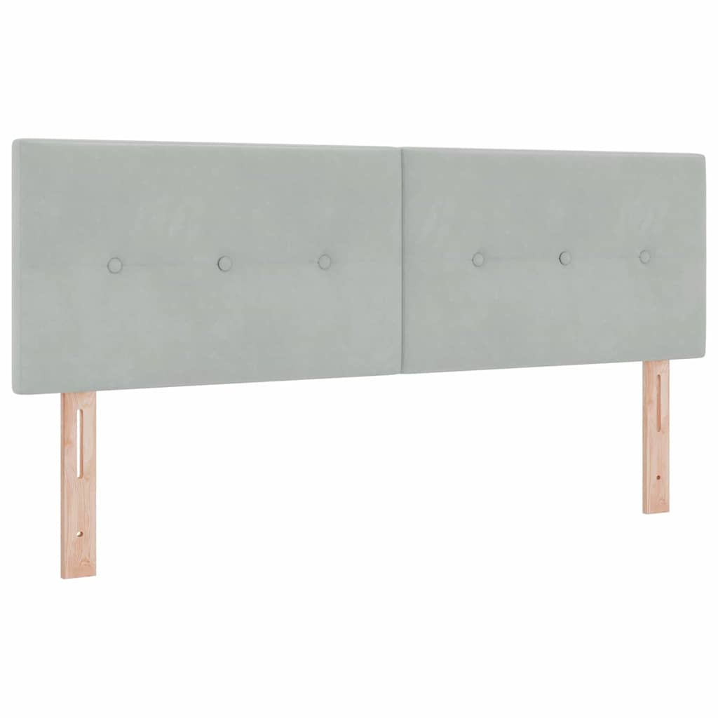 Postel S Boxspringem S Čelo Světle Šedá 160 X 200 Cm Samet