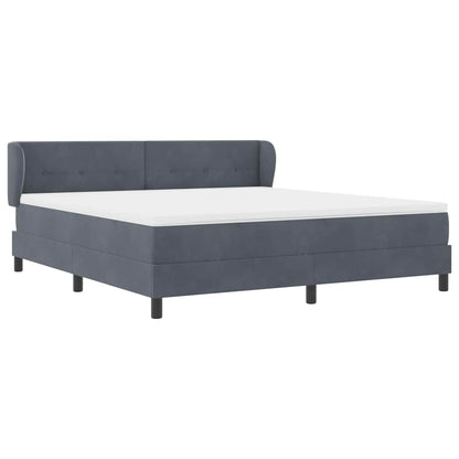 Postel S Boxspringem S Čelo Tmavě Šedá 180 X 200 Cm Samet