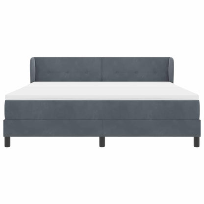 Postel S Boxspringem S Čelo Tmavě Šedá 180 X 200 Cm Samet
