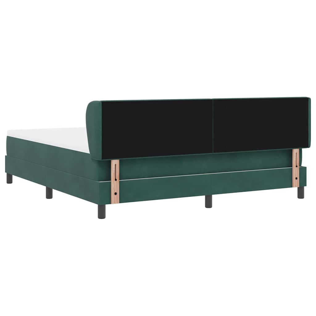 Postel S Boxspringem S Čelo Tmavě Zelená 180 X 200 Cm Samet