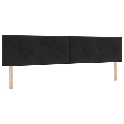 Postel S Boxspringem S Čelo Černá 200 X 200 Cm Samet