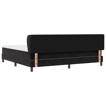 Postel S Boxspringem S Čelo Černá 200 X 200 Cm Samet