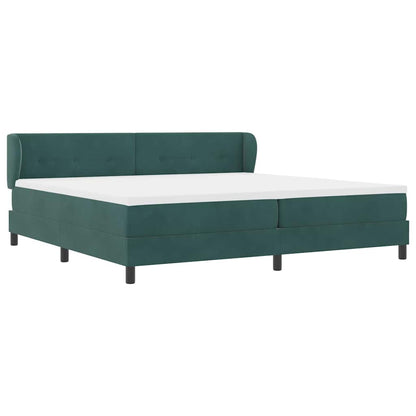 Postel S Boxspringem S Čelo Tmavě Zelená 200 X 200 Cm Samet
