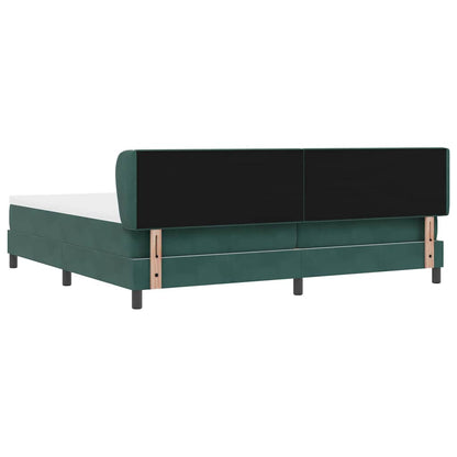 Postel S Boxspringem S Čelo Tmavě Zelená 200 X 200 Cm Samet