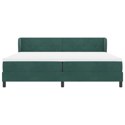 Postel S Boxspringem S Čelo Tmavě Zelená 200 X 200 Cm Samet