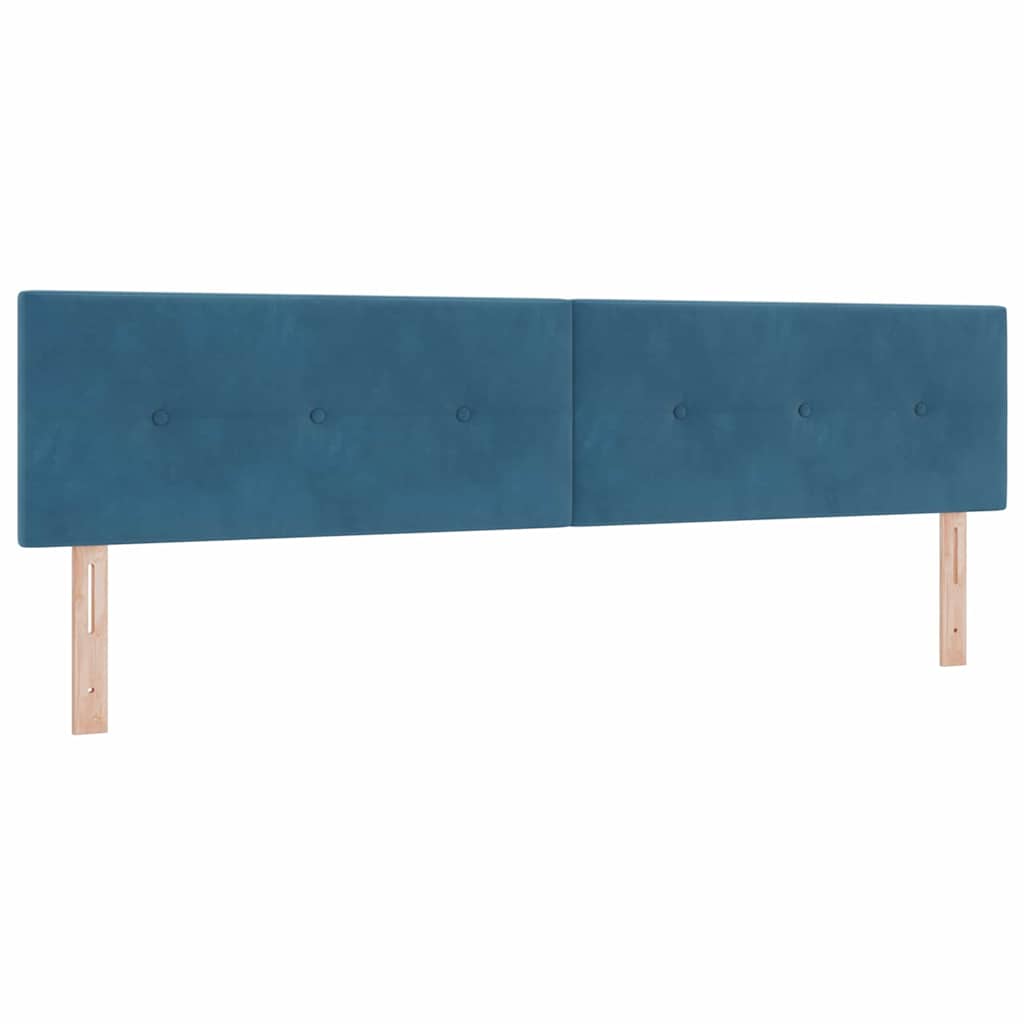 Postel S Boxspringem S Čelo Tmavě Moddrá 200 X 200 Cm Samet