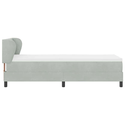 Postel S Boxspringem S Čelo Světle Šedá 80 X 200 Cm Samet