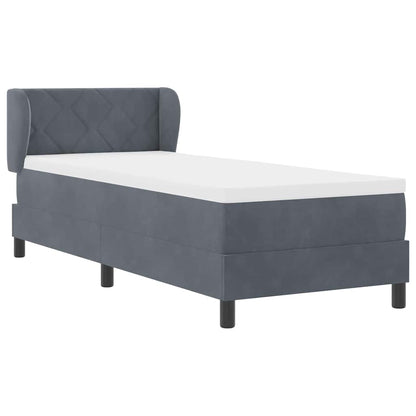 Postel S Boxspringem S Čelo Tmavě Šedá 80 X 200 Cm Samet