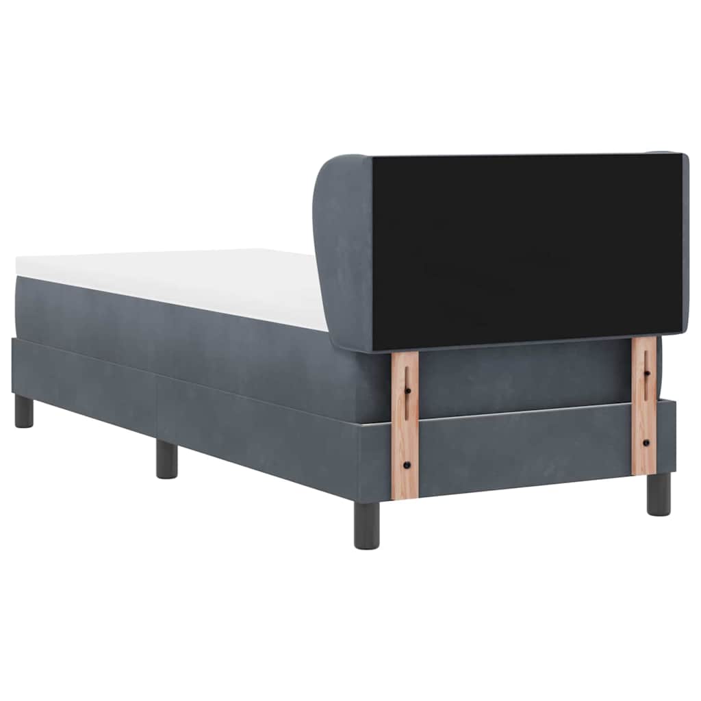 Postel S Boxspringem S Čelo Tmavě Šedá 80 X 200 Cm Samet