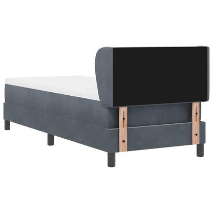 Postel S Boxspringem S Čelo Tmavě Šedá 80 X 200 Cm Samet