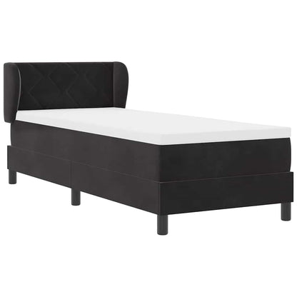 Postel S Boxspringem S Čelo Černá 80 X 200 Cm Samet