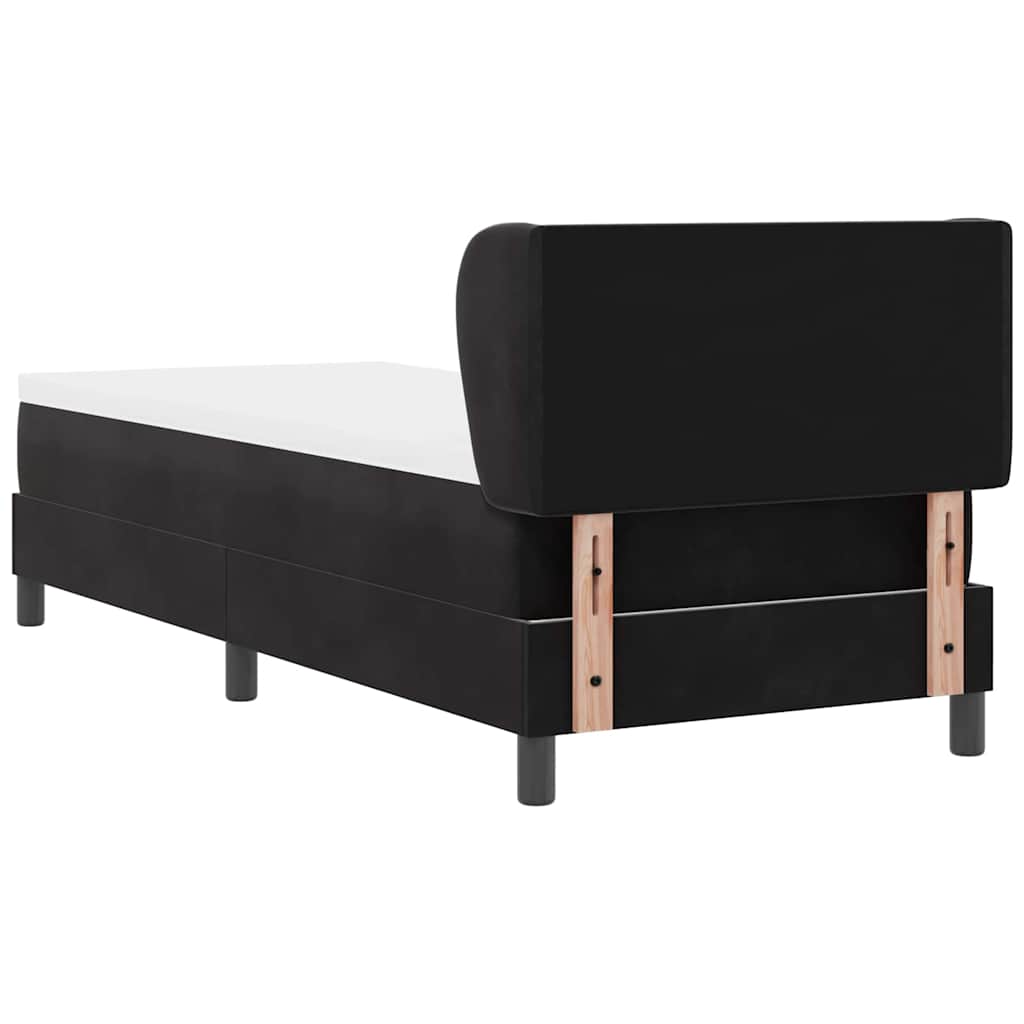 Postel S Boxspringem S Čelo Černá 80 X 200 Cm Samet