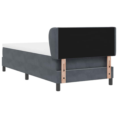 Postel S Boxspringem S Čelo Tmavě Šedá 90 X 200 Cm Samet