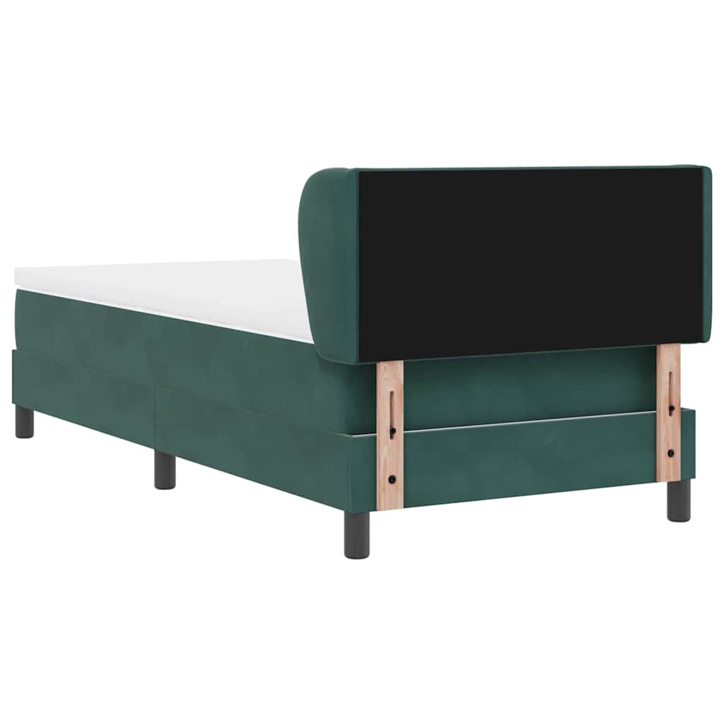 Postel S Boxspringem S Čelo Tmavě Zelená 90 X 200 Cm Samet