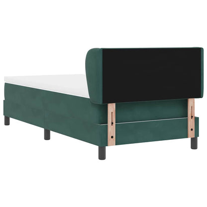 Postel S Boxspringem S Čelo Tmavě Zelená 90 X 200 Cm Samet
