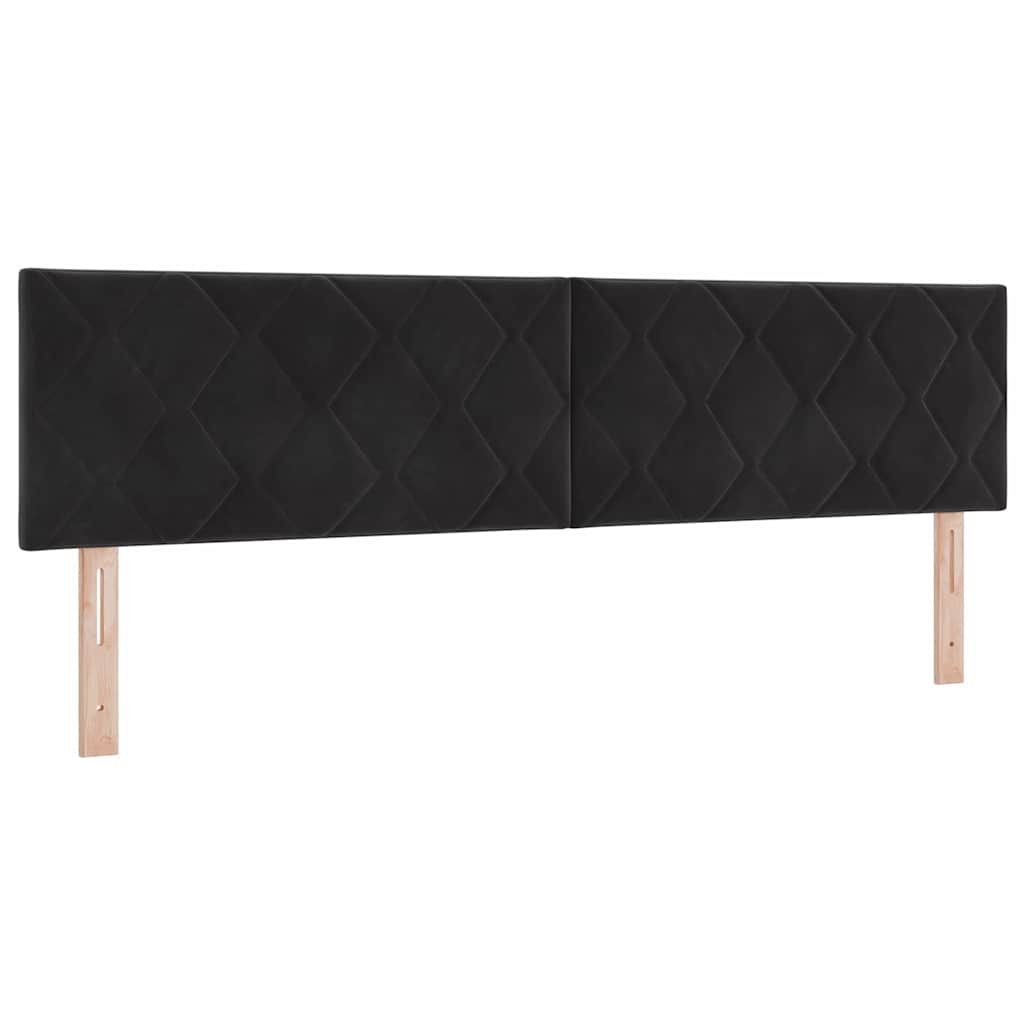 Postel S Boxspringem S Čelo Černá 180 X 200 Cm Samet