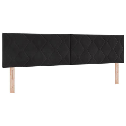Postel S Boxspringem S Čelo Černá 180 X 200 Cm Samet