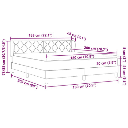 Postel S Boxspringem S Čelo Černá 180 X 200 Cm Samet