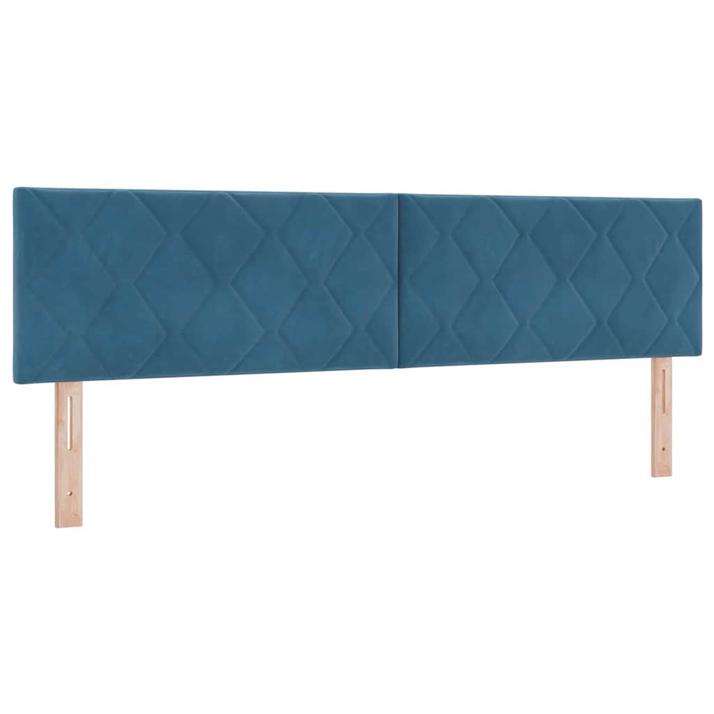 Postel S Boxspringem S Čelo Tmavě Moddrá 180 X 200 Cm Samet