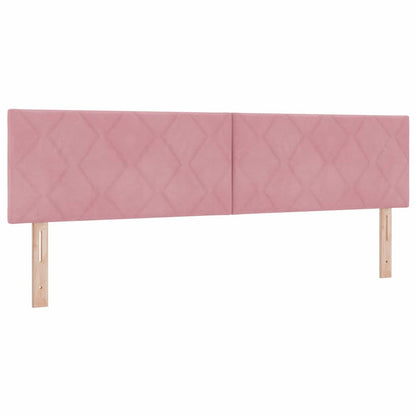 Postel S Boxspringem S Čelo Růžová 180 X 200 Cm Samet