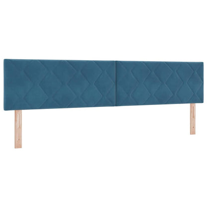Postel S Boxspringem S Čelo Tmavě Moddrá 200 X 200 Cm Samet