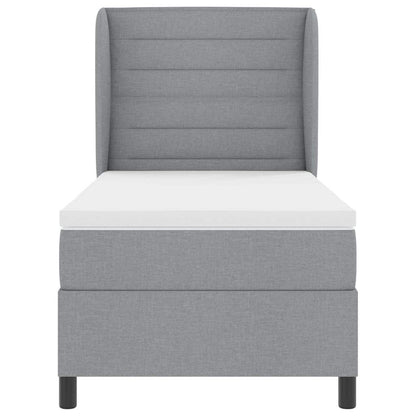 Postel S Boxspringem S Matrací Světle Šedá 80 X 200 Cm Textil
