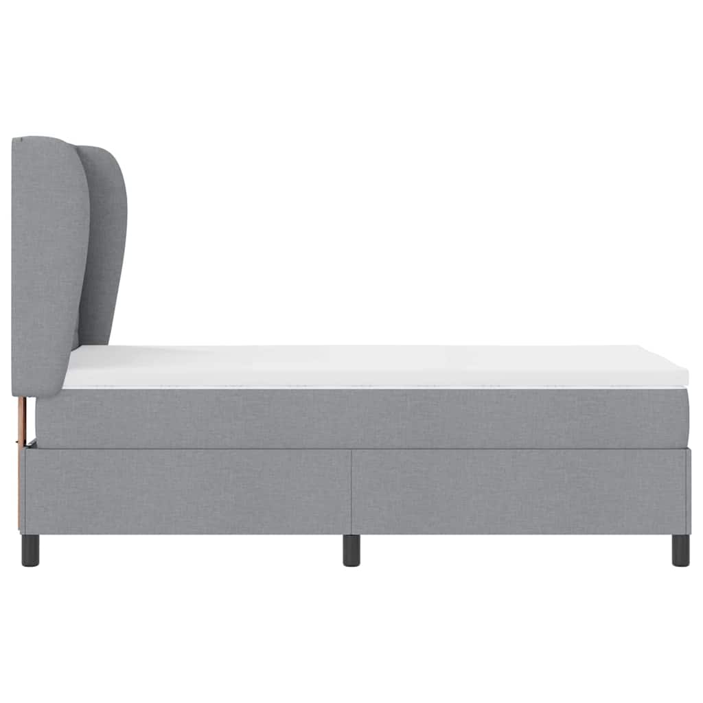 Postel S Boxspringem S Matrací Světle Šedá 80 X 200 Cm Textil