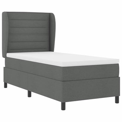 Postel S Boxspringem S Matrací Tmavě Šedá 80 X 200 Cm Textil